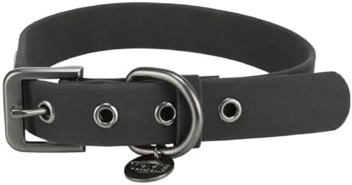 TRIXIE CityStyle Hundehalsband Gr. L–XL, 50–57 cm/30 mm – schwarz | sorgfältiges PVC, wasserabweisend und abwischbar – verstellbar, pflegeleicht und ideal für jedes Wetter