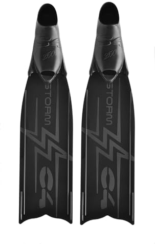 C4 Pinne STORM - Pala Soft in Tecnopolimero e Scarpetta 250 Apnea Pesca Subacquea (Taglia 42/43)
