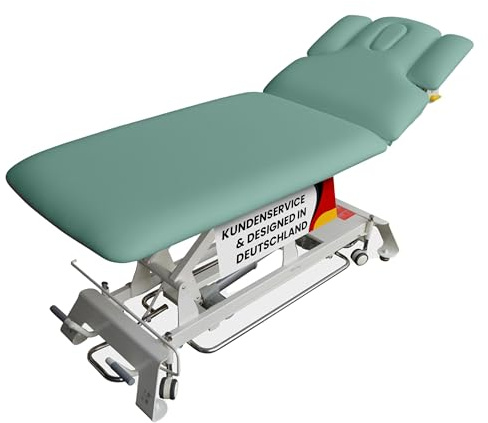 Promafit Elektrische Massageliege Houston - Therapieliege Behandlungsliege höhenverstellbar bis 95,5 cm mit 3-teiligem Kopfteil - Kosmetikliege inkl. Papierrollenhalter - Belastbar bis 200 kg