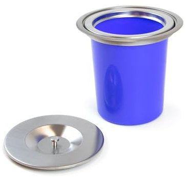 Avilia Pattumiera da Incasso Raccolta Differenziata, con Coperchio - Contenitore Estraibile per Piano Cucina in Acciaio Inox e Plastica Blu, 5L, Ø240mm
