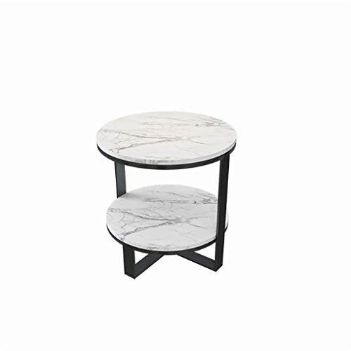 Exquisite Nachttische, 2-stufiger Marmor-Couchtisch, Multifunktions-Snack-Tisch, Zuhause, Wohnzimmer, Schlafzimmer, Sofa, Beistelltisch, Multifunktions-Aufbewahrungstisch, Korbtisch (Farbe: A, Größe: