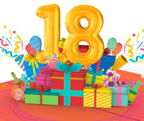 Hartensteler Geburtstagskarte zum 18. Pop Up Grußkarten, 3D Pop Up Karte Geburtstag Grußkarte, Geburtstagskarten mit Umschlag für Frauen Mütter Mädchen Männer Freunde