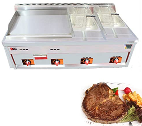 Plancha De Gas Comercial, Plancha De Gas Propano Resistente, Plancha Comercial De Gas Para Encimera Con Quemadores De Control Manual, Parrilla Portátil De Acero Inoxidable, Cocina De Restaurante, Bar