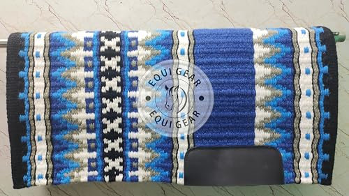 EQUIGEAR Western Show Horse Satteldecke aus neuseeländischer Wolle, Western-Design, handgefertigte Satteldecke, Wollpolster, Sensor Flex (Anpassung möglich) AQ149 (36 x 40)