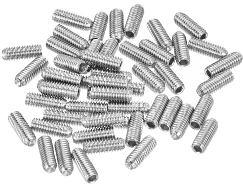 sourcing map Lot de 50 vis sans tête à six pans creux M3 x 8 mm en acier inoxydable 316, pour réparation d'instruments compacts, machines et équipements (argent)