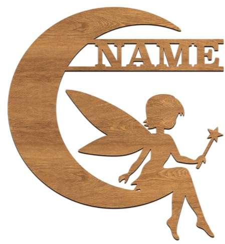 codiarts. Namensschild mit traumhaften Motiven, Wandbild, Kinderzimmer, Kindertür, personalisierbar mit Namen, selbstklebend (Fee-05)