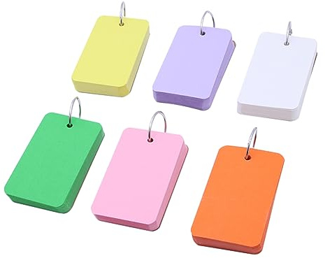 HOODANCOS Ring Karteikarten aus Papier, Große Selbstgemacht Notizblöcke | Abschlussstimmung, Einschulung Feier, Blanke Innenseiten für Schule und Stationery, 6 Stück-pack