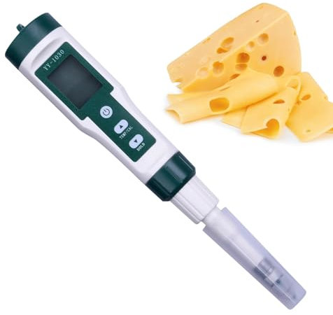 Sionhiuo Misuratore di PH per Alimenti, Tester di PH per Alimenti - Tester PH Digitale ad Alta precisione con sonda PH - Tester Portatile per PH 'Acqua per acquari, Acqua, Formaggi, lievito Naturale,