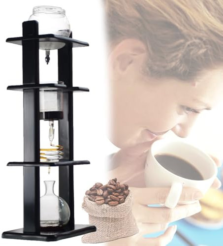 VFMVOYNZ Cold Drip Coffee Maker, Ice Coffee Cold Brew Tower 1000ml with Adjustable Dripper, Slow Drip Ice Coffee Maker for Home, Office, Coffee Lover