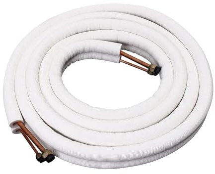 Jfbsgbs Tubería de Cobre aislada de 1/2/3/4m, Accesorios de tuberías de Aire Acondicionado de 1/4 ''y 3/8'', par de Tubos de Bobina, Juego de Cables de línea Dividida, Aire Acondicionado(1M)