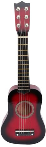 Vaguelly 21 Inch Portable Acoustic Guitar for Kids Red Wooden Junior Guitar with Easy Playability and Soft Strings Ideal for Children Age 7 and up
