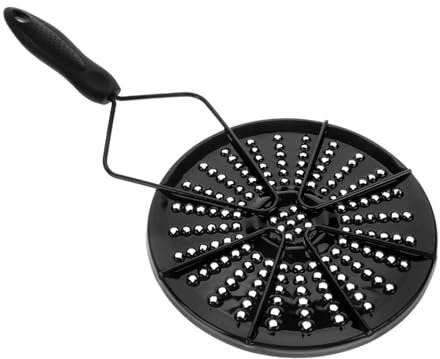 Veemoon Diffuseur De Chaleur éMaillé Avec PoignéE, Plaque Adaptateur Induction Conduction Plate Heat Pour CuisinièRe Utilisable Avec Ustensiles Non-Induction Pour Cuisine À Domicile (Noir)