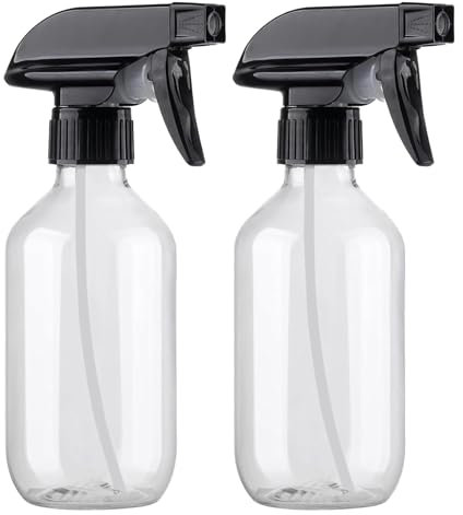 Nuyhgtr 300ml Spray Bottle, Set of 2 Fine Mist Empty Spray Bottles, Refillable Multipurpose Sprayer, Leakproof and Adjustable Nozzle, 7.28x2.52x2.52in, Ideal for Cleaning, Home, Studio Use