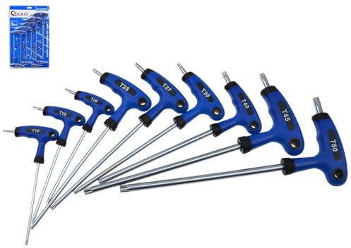 BSD Set di Cacciaviti Torx Professionale T10-T50 in Acciaio CrV - 9 Pezzi con Impugnatura Ergonomica per Elettronomia e Manutenzione Elettronica
