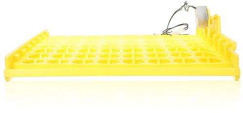 Automatische Eierwendeplatte mit 56 Slots für Hühner | Kunststoff, Gelb, Vollautomatisch, Zubehör für Brutapparate, Geeignet für Kleine Eier und Heimgebrauch
