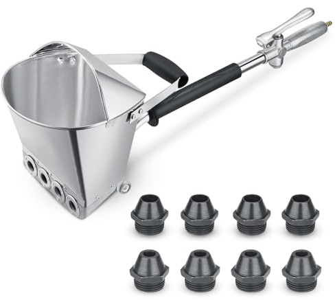 Jradse Zement-Sprühpistole, Mörtelsprüher 4-Jet Trichter Putzpistole Mörtelspritzpistole für Wände und Decken, inklusive 8 Metall Düsen, Kompatibel mit Luftkompressor für Putz, Mörtel und DIY Projekte