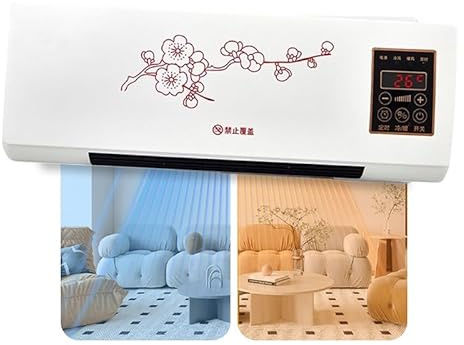 Sohodoo Aire acondicionado de pared 2 en 1, ultrasilencioso, de bajo consumo, con calefacción y refrigeración rápidas for dormitorio y oficina.(C)