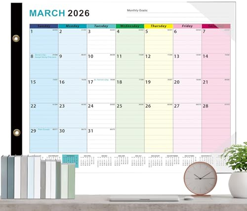 Calendario De Pizarra Blanca Para Pared - Organizador Mensual de Pared Borrable 2026-Jun 2027,Organizador De Horarios Mensuales Con Rotulador Borrable Para Hogar Cocina Aula Oficina Reuniones -