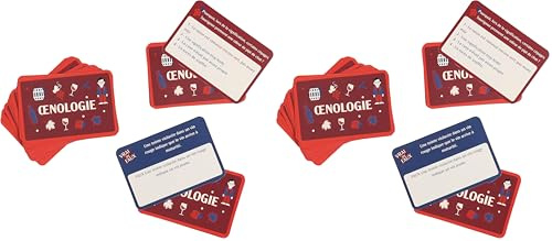 MISTER GADGET MG3548 Quizz Oenologie - Testez Vos Connaissances sur Les Vins avec Ce Jeu Amusant en Rouge Et Noir pour Adultes (Lot de 2)