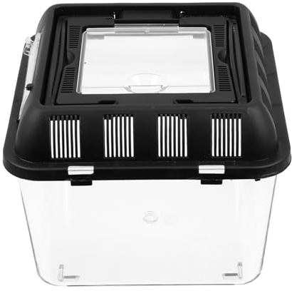 jojofuny Reptile Breeding Case Acrylic Enclosure with Ventilation for Spider Tarantula Gecko, 8.7X8.7X6.7 Inch Home Use