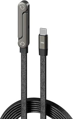 CBDYWVR 2-in-1 Invisible Stand Charging Cable, Multi Charger Cord with Type C Multi-Angle Adjustable Stand, 240W Fast Charging Cable 5 FT, for Smartphones,Tablets,Laptops,and Gaming Devices (1PCS)
