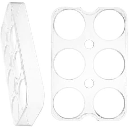 SOPOTUTU Portauova per Frigorifero 2 Pezzi 6 e 8 Scomparti Organizer Plastica Antiscivolo per Cassetti Porta Uova Conservazione Compatta per Cucina e Frigorifero