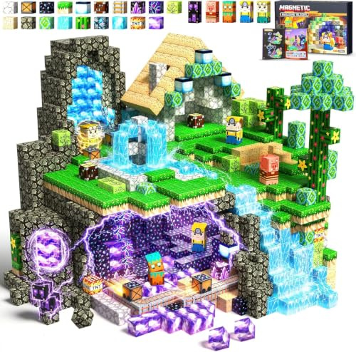 LUVTOY Magnetische Bausteine - 150 Teile Magnetbausteine Magnetspielzeug ab 4 Jahre, Spielzeug Magnetblöcke für Kinder ab 5 6 7 8 9 Jahre Alltagsreifen Langlebigkeit