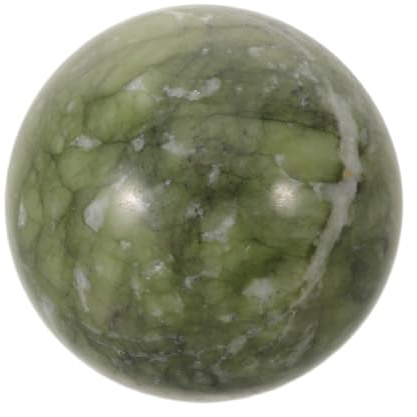 Artibetter Esfera de Jade Natural Pulido para Uso Feng Shui Atracción de Riqueza y Exhibición para Sala y Estantes