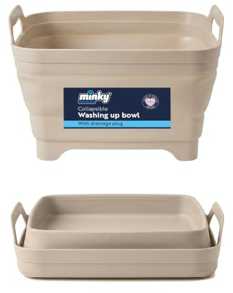 Minky Collapsible Washing up Bowl with Plug, 9L Multipurpose Basin