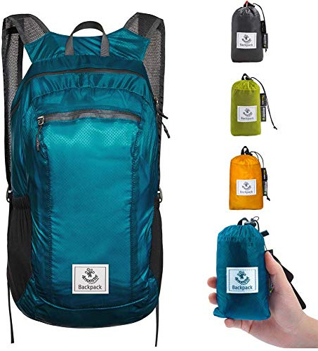 4Monster Hiking Daypack,Water Resistant Lightweight Packable Backpack for Travel Camping Outdoor (Blue, 24L)