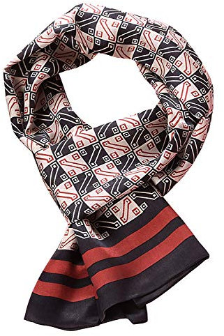 UK_Stone Halstuch Herren 100% Seide Schal Vintage Pattern Seidenschal Herrenschal, Schwarz Khaki Karo