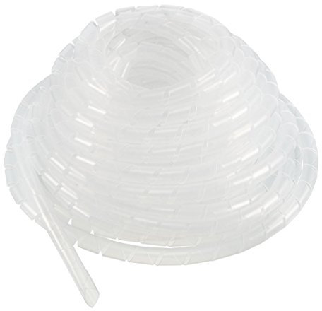 sourcing map Spiralschlauch Verpackung Draht Computer Flexible Verwalten10mm 10M Länge Weiß DE de