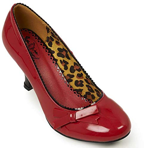 Förbjudna retro pumps – trollslända röd, - röd - 37 EU