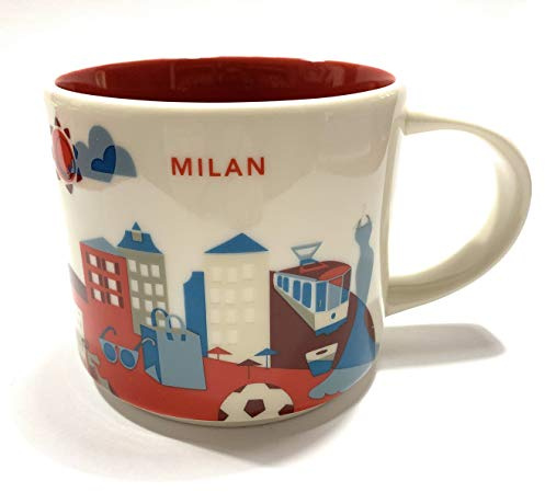Starbucks Mailand (Italien) Sie Befinden Sich Hier Kaffeetasse Rot, Porzellan, Kaffeetasse, 1 Stück (1er Pack)
