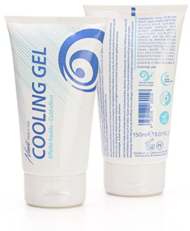 Nuvo' Refreshing Gel Cream Ben Fötter Svullna tunga anklar Stimulerar cirkulation KALD EFFEKT Snigelslim Mentol Eukalyptus Blåbärsextrakt Tillverkad i Italien 150 ml