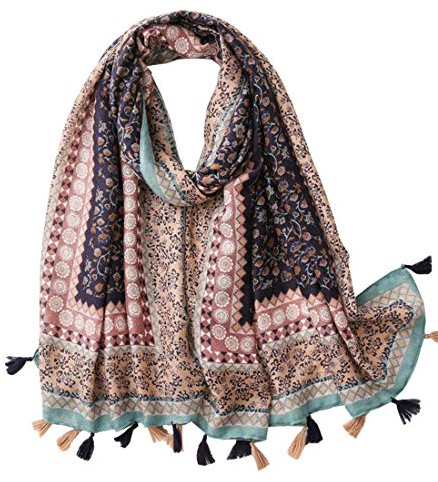 FAIRYGATE Scarf for Women UK Lightweight Floral Print Shawl Head Wraps Shawl Fringe Paisley Scarfs Ladies Scarves 15227