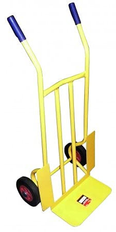 Carretilla de Carga profesiona Multiusos con Ruedas macizas antiinchazos , Carga máxima de 300kg,chasís Tubular de Acero 25mm Color Amarillo.Peso 16kg