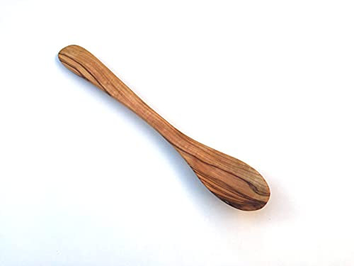 Cucchiaio da 25 cm con manico in legno per latte macchiato e cocktail in legno d'ulivo fatto a mano di alta qualità