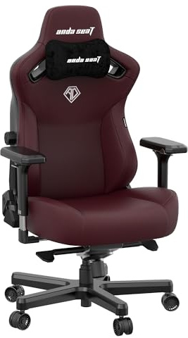Anda Seat Kaiser 3 Gaming Chair for Adults - Large Reclining Video Game Chairs, PVC Leather Ergonomic Gaming Chair, Heavy Duty Neck & Back Lumbar Support, Luxury Maroon Computer Chairs for Home & Work