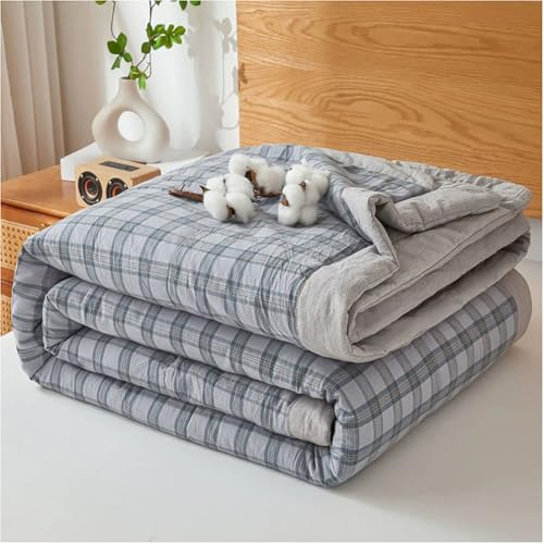 TOULIVER Sommer Bettdecke 100% Baumwolle Hypoallergener Sommer Quilt Dünne, Atmungsaktive, Weich und Hautfreundlich, Premium Sommerdecke Plaid, Mehrere Farben und Größen,I,180x200cm