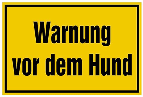 Aufkleber Warnhinweis „Warnung vor dem Hund“ Warn Schild Folie selbstklebend, signalgelb | Größen wählbar Made in Germany, Größe: 20x30cm
