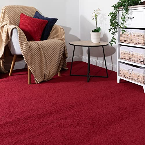 Steffensmeier Teppichboden Ibiza | Auslegware | Kinderzimmer,Wohnzimmer,Schlafzimmer und Jugendzimmer | Rot, Größe: 100x400 cm