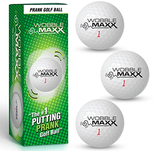 Laughing Smith 3er-Pack Streich Golfbälle - Wobble MAXX Unputtable Golfbälle mit realistischem Design, Optik und Haptik - Lustiger Golfball für Gute Streiche - Lustige Golfgeschenke für Männer