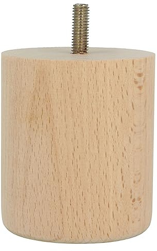 MS Beschläge Vollholz Möbelfuß Buche Möbelbein Ø 68mm Sofastütze Höhe 80mm Möbelstütze M8 Gewindestift Möbelstempel naturbelassen Couchfuß