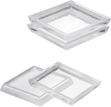 sourcing map 4 Pcs Square Furniture Caster Cups, 1-7/8 Plastic Furniture Pads Floor Protectors for Carpet Floors