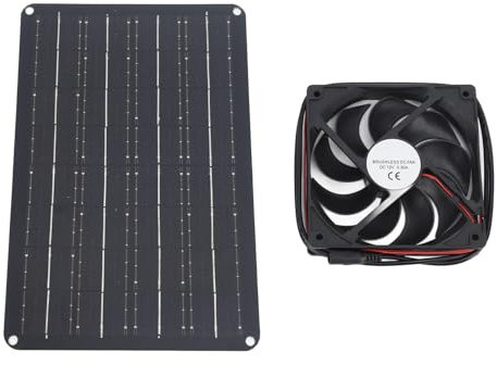Ventilatore di Scarico Solare, Ventilatore per Finestra Solare da 15 W 12 V Versatile per Capannoni (2 tifosi)