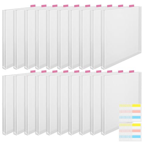 Ghjkldha Scrapbook-Papieraufbewahrung, transparent, Scrapbook-Papierhalter | 12 x 12 durchsichtiger Aufbewahrungsorganisator aus Karton mit selbstklebenden Registerreitern | Aufbewahrungsorganisator