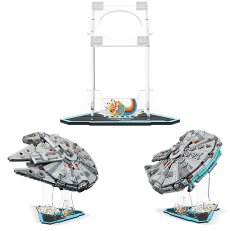 cooldac Acryl Display Ständer für Lego Star Wars 75257/75105 Millennium Falcon, Vertikaler Transparenter Ständer für Lego 75257/Lego 75105 Bausatz(Nur Display-Ständer, Kein Modell Enthalten)