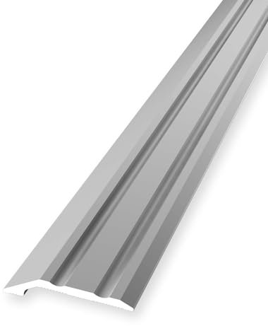 Profilo di bordatura, 6 x 30 x 2700 mm, profilo di finitura in alluminio anodizzato, scanalato, autoadesivo, argento