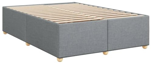 vidaXL Bettgestell ohne Matratze Hellgrau 140x200 cm Stoff